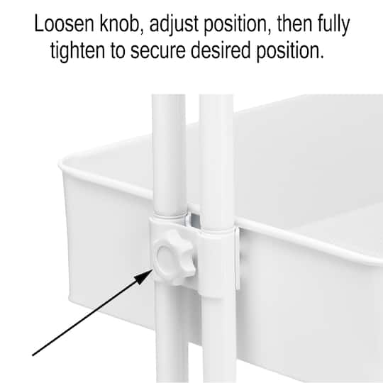 White Lexington 4-Tier Rolling Cart by Simply Tidy™